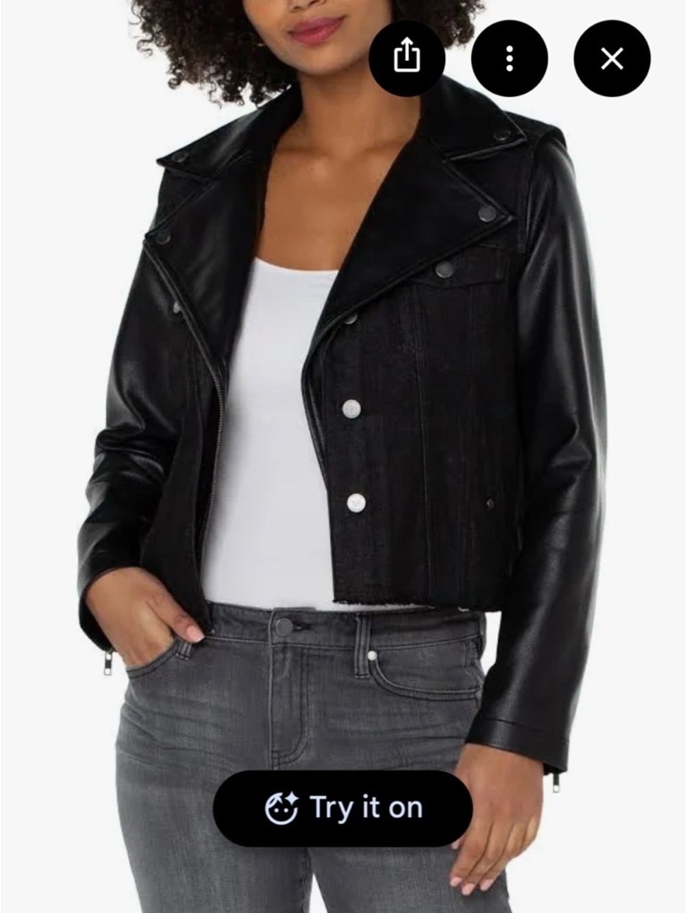 Liverpool Los Angeles Women's Denim Hybrid Moto Jacket